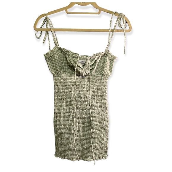 Princess Polly KORINA MINI DRESS GINGHAM GREEN - Picture 3 of 13